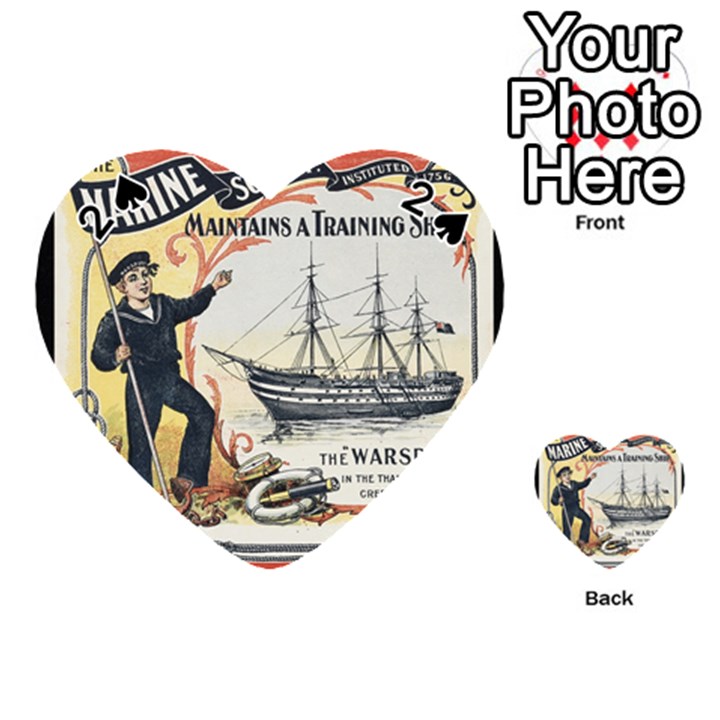 Vintage Advertisement British Navy Marine Typography Playing Cards 54 (Heart) 