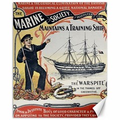 Vintage Advertisement British Navy Marine Typography Canvas 11  X 14   by yoursparklingshop