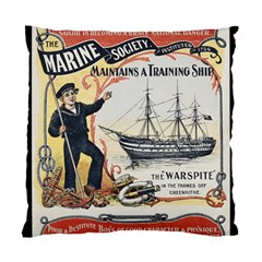 Vintage Advertisement British Navy Marine Typography Standard Cushion Case (one Side) by yoursparklingshop