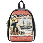 Vintage Advertisement British Navy Marine Typography School Bags (Small)  Front