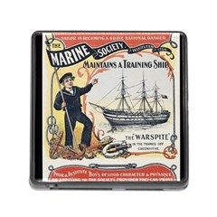 Vintage Advertisement British Navy Marine Typography Memory Card Reader (square)