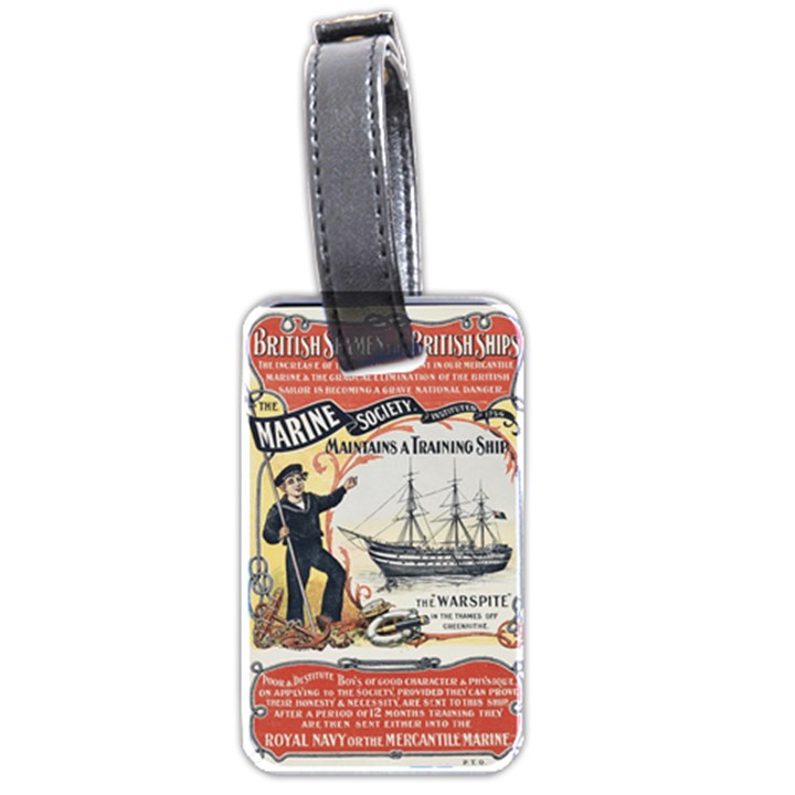 Vintage Advertisement British Navy Marine Typography Luggage Tags (Two Sides)