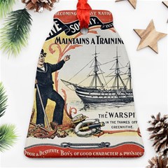 Vintage Advertisement British Navy Marine Typography Bell Ornament (2 Sides) by yoursparklingshop