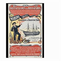 Vintage Advertisement British Navy Marine Typography Small Garden Flag (two Sides) by yoursparklingshop