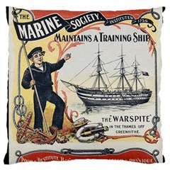 Vintage Advertisement British Navy Marine Typography Large Cushion Case (one Side) by yoursparklingshop