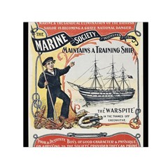 Vintage Advertisement British Navy Marine Typography Small Satin Scarf (square) by yoursparklingshop