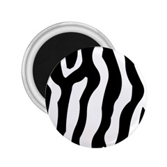 Zebra Horse Skin Pattern Black And White 2 25  Magnets