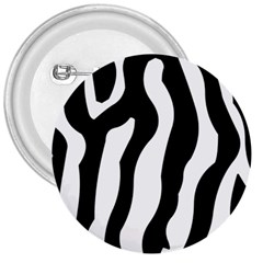 Zebra Horse Skin Pattern Black And White 3  Buttons by picsaspassion