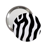 Zebra horse skin pattern black and white 2.25  Handbag Mirrors Front