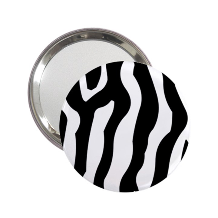 Zebra horse skin pattern black and white 2.25  Handbag Mirrors