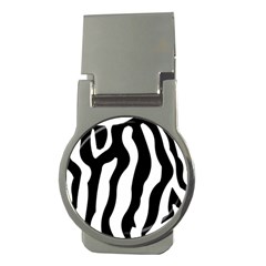 Zebra Horse Skin Pattern Black And White Money Clips (round)  by picsaspassion