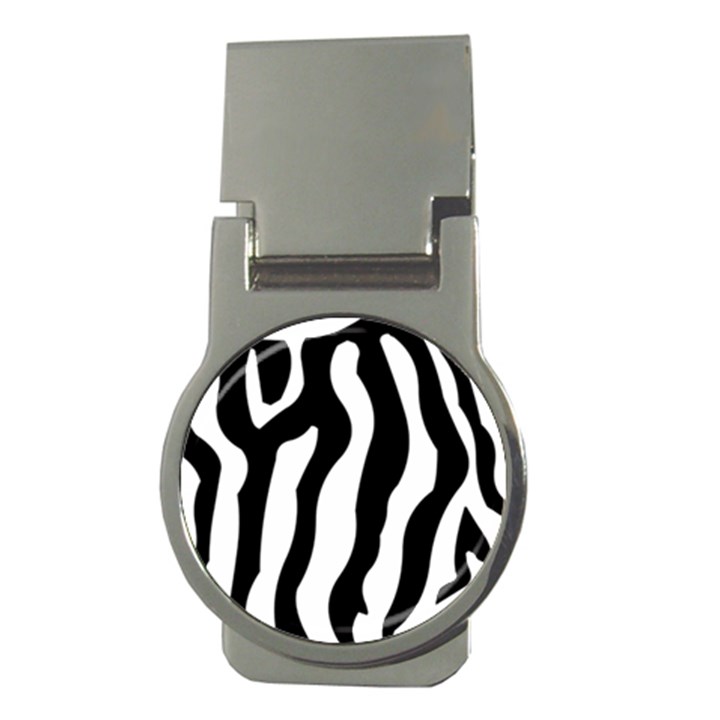 Zebra horse skin pattern black and white Money Clips (Round) 