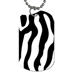 Zebra Horse Skin Pattern Black And White Dog Tag (two Sides)