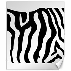 Zebra Horse Skin Pattern Black And White Canvas 8  X 10  by picsaspassion