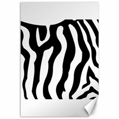 Zebra Horse Skin Pattern Black And White Canvas 12  X 18  