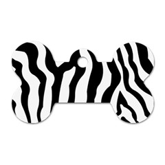 Zebra Horse Skin Pattern Black And White Dog Tag Bone (one Side)