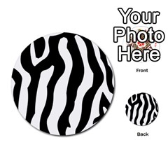 Zebra Horse Skin Pattern Black And White Multi-purpose Cards (round) 