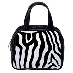 Zebra Horse Skin Pattern Black And White Classic Handbags (one Side)