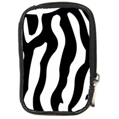 Zebra Horse Skin Pattern Black And White Compact Camera Cases by picsaspassion