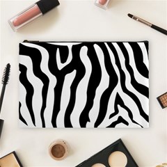 Zebra Horse Skin Pattern Black And White Cosmetic Bag (large) 