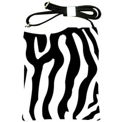 Zebra Horse Skin Pattern Black And White Shoulder Sling Bags by picsaspassion