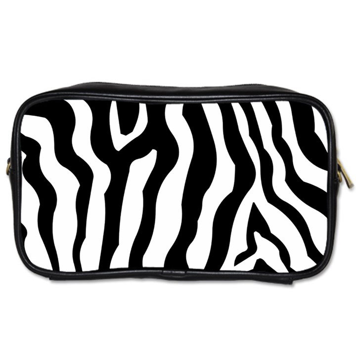 Zebra horse skin pattern black and white Toiletries Bags 2-Side