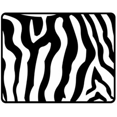 Zebra Horse Skin Pattern Black And White Fleece Blanket (medium)  by picsaspassion