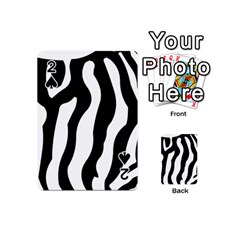 Zebra Horse Skin Pattern Black And White Playing Cards 54 (mini) 