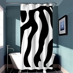 Zebra Horse Skin Pattern Black And White Shower Curtain 36  X 72  (stall) 