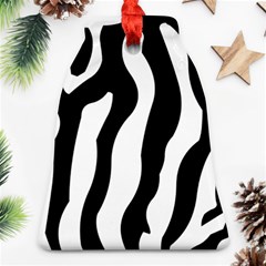 Zebra Horse Skin Pattern Black And White Ornament (bell) 