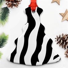 Zebra Horse Skin Pattern Black And White Christmas Tree Ornament (2 Sides)