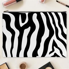 Zebra Horse Skin Pattern Black And White Cosmetic Bag (xxxl)  by picsaspassion