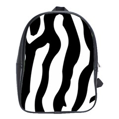 Zebra Horse Skin Pattern Black And White School Bags (xl) 