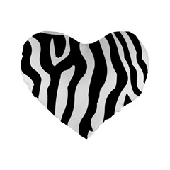 Zebra Horse Skin Pattern Black And White Standard 16  Premium Heart Shape Cushions