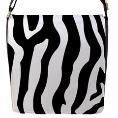 Zebra Horse Skin Pattern Black And White Flap Messenger Bag (s) by picsaspassion