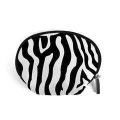 Zebra Horse Skin Pattern Black And White Accessory Pouches (small)  by picsaspassion