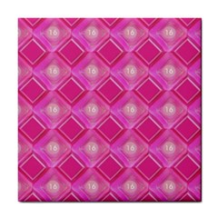 Pink Sweet Number 16 Diamonds Geometric Pattern Tile Coasters by yoursparklingshop