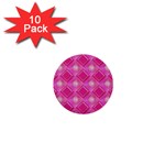 Pink Sweet Number 16 Diamonds Geometric Pattern 1  Mini Buttons (10 pack)  Front