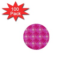 Pink Sweet Number 16 Diamonds Geometric Pattern 1  Mini Buttons (100 Pack)  by yoursparklingshop