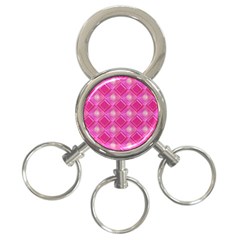 Pink Sweet Number 16 Diamonds Geometric Pattern 3-ring Key Chains by yoursparklingshop