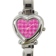 Pink Sweet Number 16 Diamonds Geometric Pattern Heart Italian Charm Watch by yoursparklingshop