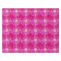 Pink Sweet Number 16 Diamonds Geometric Pattern Rectangular Jigsaw Puzzl