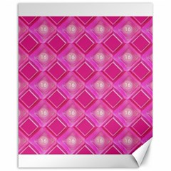 Pink Sweet Number 16 Diamonds Geometric Pattern Canvas 16  X 20   by yoursparklingshop