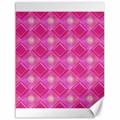 Pink Sweet Number 16 Diamonds Geometric Pattern Canvas 18  X 24  