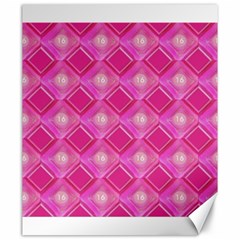 Pink Sweet Number 16 Diamonds Geometric Pattern Canvas 20  X 24  