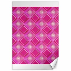 Pink Sweet Number 16 Diamonds Geometric Pattern Canvas 20  X 30   by yoursparklingshop