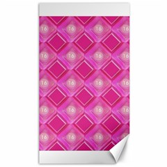 Pink Sweet Number 16 Diamonds Geometric Pattern Canvas 40  X 72   by yoursparklingshop