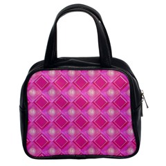 Pink Sweet Number 16 Diamonds Geometric Pattern Classic Handbags (2 Sides)