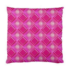 Pink Sweet Number 16 Diamonds Geometric Pattern Standard Cushion Case (two Sides) by yoursparklingshop