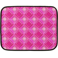 Pink Sweet Number 16 Diamonds Geometric Pattern Fleece Blanket (mini) by yoursparklingshop